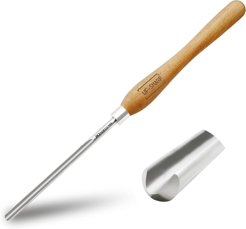 UF-SHARP 1/2 inch Bowl Gouge for Wood Lathe,M2 Cryo HSS Wood Turning Tools with Beech Wood Handle (1/2 inch) - Image 1
